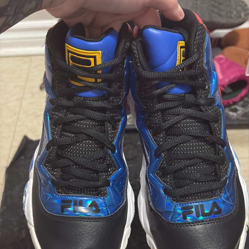Blue and Red Boy Fila Shoes 6Y